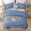 ROSGONIA California King Comforter Set Slate Blue, 3pcs (1 Boho Blue Cal King Comforter & 2 Pillowcases) All Season Lightweight Bedding Blanket Quilt