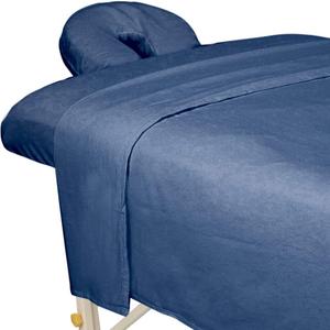 ForPro Premium Flannel 3-Piece Massage Sheet Set, Ocean Blue (Full)