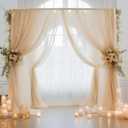 20x10 Champagne Tulle Backdrop Curtains for Parties, Sheer Backdrop Curtain Wedding Photo Backdrop Drapes for Baby Shower Photography Birthday Party