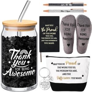Funnymoom 7 Pcs Employee Appreciation Gifts Administrative Professionals Day Work Anniversary Thank You Gifts for Women Coworker Teacher Aide Graduation Educator Nurse Week(Black)