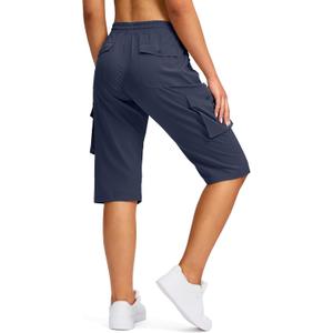 Viodia 15" Long Shorts for Women Hiking Cargo Bermuda Shorts Lightweight Knee Length Capris for Summer Travel Fishing Large