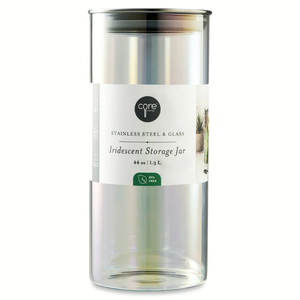 Core Kitchen Stainless Steel & Glass Iridescent Storage Jar