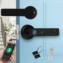 Smart Door Lock 5-in-1 Door Handle Electronic Keypad Supports Password APP IC Card Fingerprint Key Biometric Digital Smart Door Lock Suitable for Home Office and Apartment