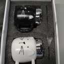 ZEAYEA Set of 2 Cat Coffee Mug with Lid and Spoon, 14 oz Cute Ceramic Tea Milk Cup for Women Girls Cat Lovers, Couple Coffee Mugs Ideal Gift for Christmas, Birthday, Anniversary, Housewarming