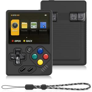 SKRVGOJFG Silicone Case for Miyoo Mini V4 Handheld Game Console, AntiSlip, Shock Proof, Soft Protective Case for Miyoo Mini V4 with Lanyard  Black