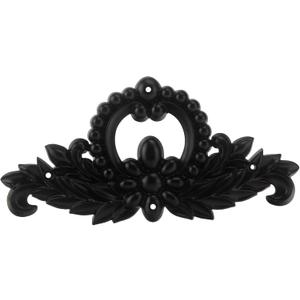 ZXNhome Black Metal Scroll Wall Decor 13 x 7 - Medallion Textured Garden Fence Iron Decorative Hanging Carved Onlays Wall Hanging Art Plaque Decor for Door Cupboard Fireplace Accent