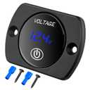 Nilight 12V LED Display Voltmeter with Touch Switch Digital Voltage Gauge Panel Meter Waterproof Battery Monitor Board 8-48V for Marine Boat Car Automotive Motorcycle Golf Cart