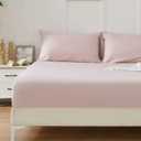 Homiest Dusty Pink Cotton Fitted Sheet & Pillowcase Set, Twin XL 400TC