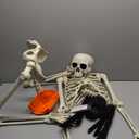 UMEELR 5.4FT Halloween Life Skeleton with Spider, Full Size Skeleton for Halloween Patio Lawn Garden Props Spooky Party Decoration