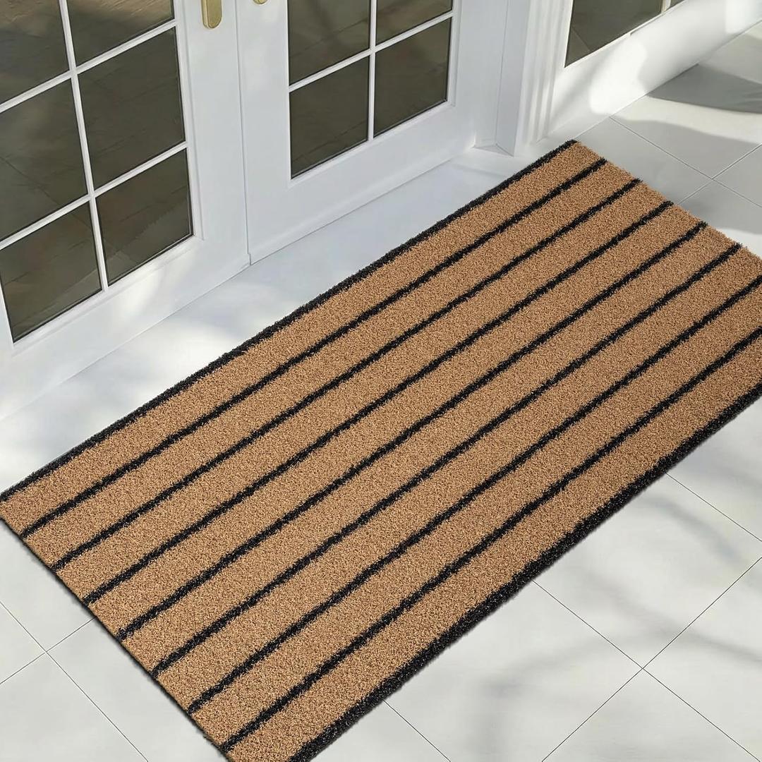 Outdoor Front Door Mat 24" x 48", Outside Entry Rug, Roll Packing | Non Slip, Heavy Duty, Water Proof, Shoe Scraper, Commercial Rug for Patio, Garage, Traffic area, Office,