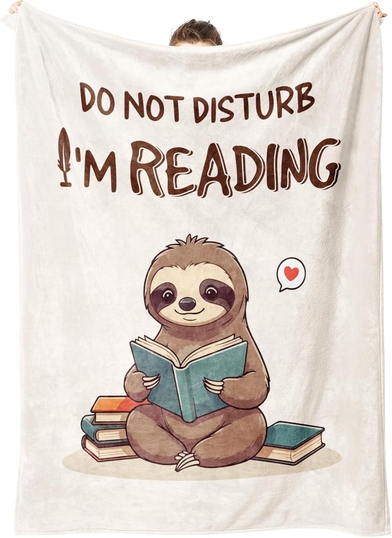 GiltGlimmer Book Lovers Gifts - Do Not Disturb I'm Reading Blanket, Reading Gifts for Book Lovers Bookish Bookworm, Books Club Gift for Women Men, Literary Gift Ideas for Birthday Graduation 60"x50"