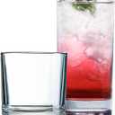 Everyday Drinking Glasses Set of 6 Drinkware Hurricane Glasses, Kitchen Glasses for Cocktail, Iced Coffee, Beer, Ice Tea, Wine, Whiskey, Water, 4 Tall Glass Cups & 4 Short Dof Drinking