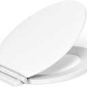KOHLER Broadwood Quiet-Close, Elongated Toilet Seat Soft Close, Durable Wood, Easy Installation, Universal Fit, Home Essentials, White Finish, K-25881-0