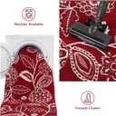 2x8 Washable Christmas Runner Rug with Non Slip Backing, Absorbent & Dirt-Trapping, Red and White High-Low Textured Floral Hallway Carpet for Kitchens, Laundry Rooms, Bathrooms, Entryways