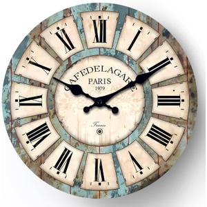 Large Wall Clocks for Living Room Decor 16 Inch Round Decorative Clocks for Walls Non Ticking Wall Clock Battery Operated(No Solid Wood, It is with MDF Material)