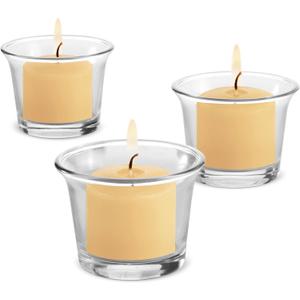 Candle Charisma Ivory Unscented Votive Candles - 10 Hour Burn time - Set of 12 for Dinner, Wedding, Halloween and Holiday Decorations