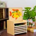 Premium Montessori Animal Puzzle Cabinet with 6 Puzzles 15" Horse Fish Turtle Bird Frog Ant– Wooden Zoology Biology Materials for Kids, Educational Toys for Kids Toddler Classroom Homeschool Learning, 15.4" L x 11" W x 9.8" H