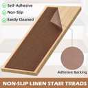 Non Slip Carpet Stair Treads for Wooden Steps - Machine Washable, Reusable Adhesive - 15 Pack 8"x30" Brown - Anti-Slip for Dogs, Kids & Elders