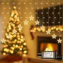 YOUNGAR Stars Icicle Lights,Younger Stars Curtain Lights,11.5ft 118LED Hanging Lights for Home Bedroom Ceiling, Warm White Lights Decor for Wall Indoor, Outdoor, Party, Garden Christmas