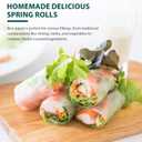Soeos Rice Paper, White Rice Paper Wrappers, 1 Pack, 34 Sheets-Fresh Spring Roll Wrappers & Dumplings, Non-GMO, Gluten-Free, Low Carb, Vietnamese Rice Wraps (Round, 22cm)