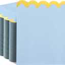 LIYH 200Pcs Blue Napkins Party Napkins 5In 2-Ply Paper Disposable Floral Cocktail Beverage Napkin Gold Scalloped Edges Baby Blue Napkin for Bridal Shower Birthday Party