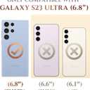 GVIEWIN for Samsung Galaxy S23 Ultra Case with Slide Camera Cover, [Built-in Screen Protector] [2 Front Frames] Military Grade Shockproof, Marble Protective Phone Case 6.8", Aurora/Azure Blue