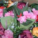 18in Summer Wreath for Front Door, Realistic Artificial Floral Door Wreath with Real Rattan Base, Includes 2 Matching Bouquets, Fake Flower for Spring Front Home, Mother's Day