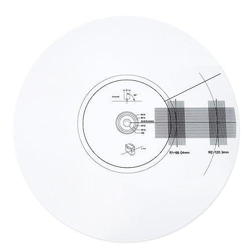 sdroceRyaM Acrylic Turntable Phonograph Cartridge Alignment Protractor Mat Anti-sliding LP Vinyl Record Pickup Calibration Plate for Turntable Accessories, White