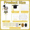 Gersoniel 12 Sets 2026 Graduation Party Favors for Guests 18 oz Graduation Cap Candy Container Class of 2026 DIY Grad Gift Money Box Jar with Congrats Card for Table Centerpiece Decor(Black & Gold)