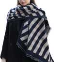 Wander Agio Diagonal Checkered Scarf Winter Shawl Thick Cashmere-Like Soft Wrap Warm Scarves Womens Plaid Shawls