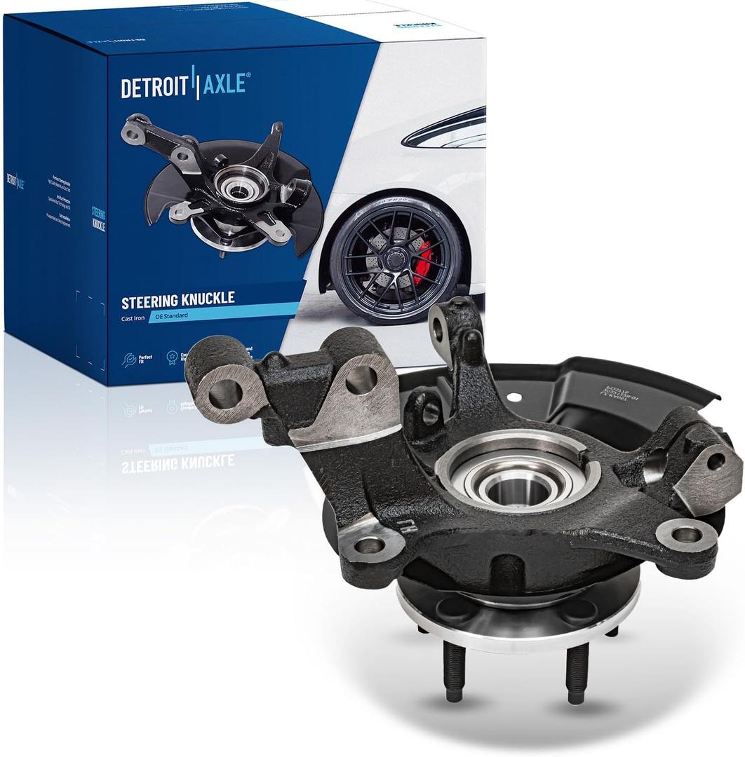 Detroit Axle - Front Steering Knuckle for 11-14 Ford Edge, Right Steering Knuckle & Wheel Hub Bearing Assembly 2011 2012 2013 2014 Replacement