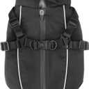 Dog Winter Coat Reflective Water-Resistant Jacket, Fleece Lined Windproof Puppy Coat with Back Zipper & D-Ring, Cold Weather Dog Coats for Small Medium Dogs (S, Black)