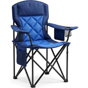 Heavy Duty Camping Chair for Adults, Padded Folding, 330LBS, 33.5" x 22.4" x 39.8"