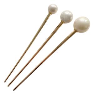 Metal Pearl Chopsticks Hair Sticks Set - 3 Pcs Chinese Hair Pins Clips for Women