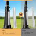 EDISHINE Outdoor Lamp Post Light 3-Head, Thickened Aluminum Dusk to Dawn Street Light Post with Water Ripple Glass, Retro Roman Pole Lighting Fixture for Backyard Garden Patio Driveway, Extra Large