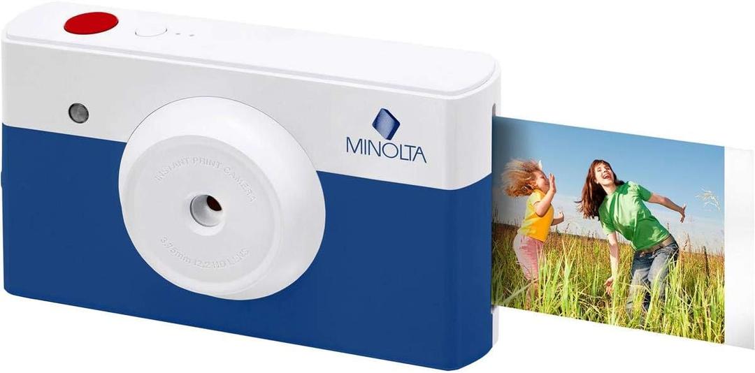 Minolta Instapix Instant Print Digital Camera - Colorful Photos, 2.1x3.4 inch Prints, 10MP, 1.7” Display, Bluetooth, Portable, Ideal Gift (Blue)