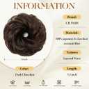 CJL HAIR Small Messy Bun Hair Pieces for Women Thin Hair Synthetic Curly Mini Scrunchies Hairpiece Updo with Elastic Band 2PCs Dark Chocolate