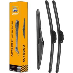 AUTOBOO 26"+20" Windshield Wipers with 12" Rear Wiper Blade Replacement for Toyota Highlander 2019 2018 2017 2016 2015 2014 2013 2012-2008 Lexus GX460 2021-2011-Original Factory Quality (Pack of 3)