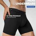 Mens Viscose from Bamboo Boxer Briefs Soft Breathable Underwear for Men Stretch Fit Moisture-Wicking (Black, L)