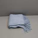 Homiest Decorative Knitted Throw Blanket with Fringe Soft & Cozy Tassel Blanket for Couch Sofa Bed (Light Blue,50x60)
