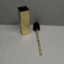 Square Toilet Brush with Holder,Stainless Steel Rubber Painted Toilet Bowl Brush and Holder for Bathroom,2 Cleaner Brush Heads,Gold