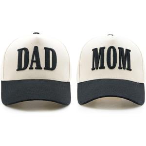 Mom and Dad Hats, Embroidered Trucker Hat for Men Women, Trendy Baseball Cap New Parents Gifts for Couples