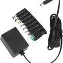 12V 0.5A 500mA Switching Power Supply Adapter with UL 1310 Listed, Input AC 100~240V, Output DC 12 Volt 0.5 Amp 5.5 x 2.1mm for CCTV Surveillance System LED Strip Light with 8 Interchangeable Jacks