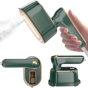 Travel Steamer Iron for Clothes Mini - Portable Ironing Machine Travel Small Size Portable Steamer Travel College Dorm Home Essentials Steamer for Clothes (Green) (6.1*3*4.2 in)