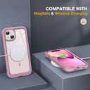 Miracase for iPhone 13 mini Case 5.4",Full-Body Protection,Clear Bumper Case with Built-in 9H Tempered Glass Screen Protector,Military-Grade Drop Protection Outdoor Phone Case for 13 mini,Dark Pink