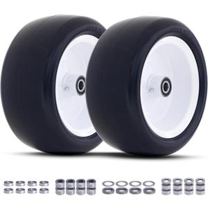 MAXROLLORS (2Pack) 13x6.50-6 Lawn Mower Flat Free Tires and Wheels Assembly