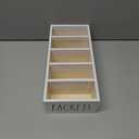 Seasoning Packet Organizer, Spice Packet Storage Organizer with 5 Compartments, Wooden Food Packet Organizer, Caddy Storage for Kitchen Pantry Cabinet, Modern Kitchen Organization Bins (White)