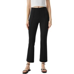 AFITNE Women's Yoga Pants with Pockets Stretchy Pull On High Waisted Cropped Pants Work Casual Dress Ankle Slacks (S)