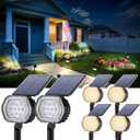 Solar Spot Lights Outdoor Waterproof IP65, 3 Modes Solar Lights Outdoor 35 LED Landscape Lighting, Spot Uplights for Garden Patio Yard Walkway Driveway House Backyard, 6 Pack Neutral White(4000K)
