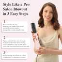 Aima Beauty Blow Dryer Brush Set - 4-in-1 Round Brush Blow Dryer Adds Shine, Smooth, Curl & Volume for Short to Medium Hair, Interchangeable 1 & 1.25 Round Barrel, Ionic Frizz Control, Pink